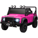 Licensed Electric Car for Kids with Remote Control, Dual Motors, Spring Suspension, LED Lights, Pink
