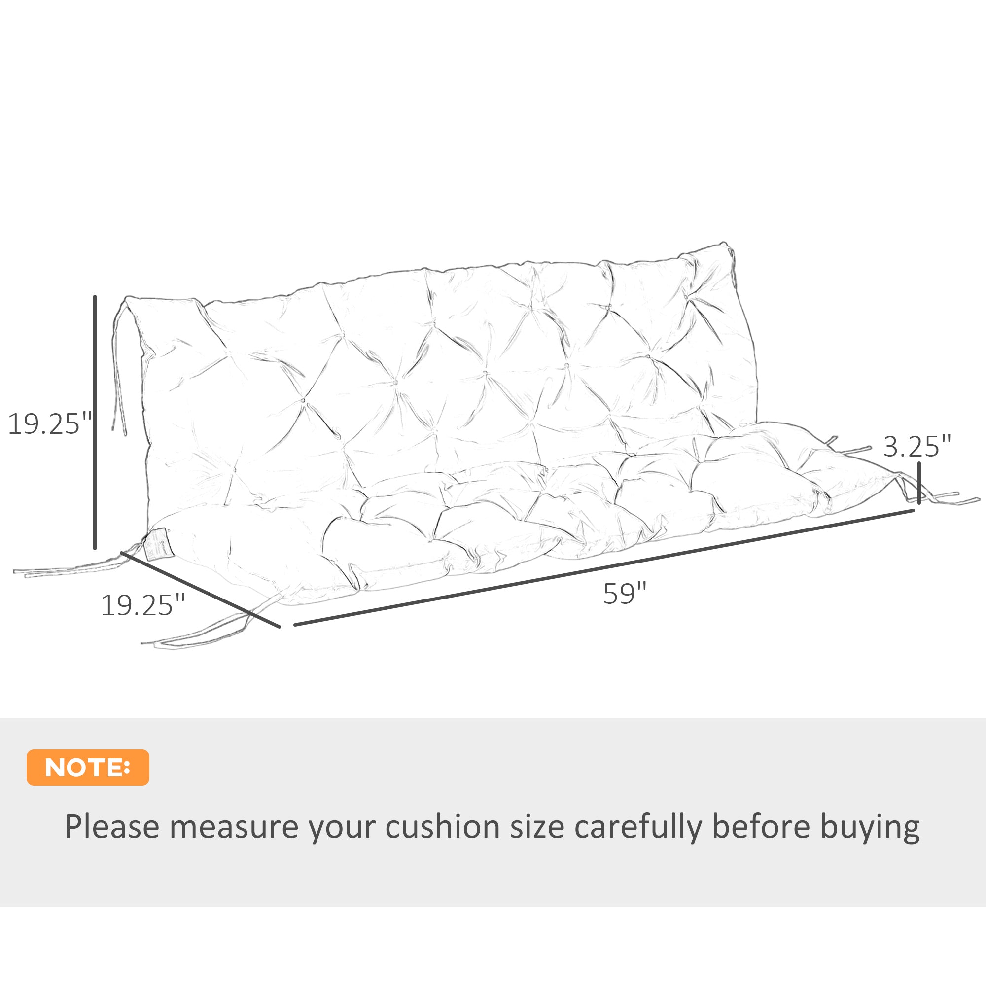 59" x 38" Tufted Bench Cushion for Outdoor Furniture, 3-Seater Replacement for Swing Chair, Patio Sofa/Couch, Wine Red