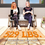 2-Person Outdoor Glider Bench, Patio Glider Loveseat Chair with Powder Coated Steel Frame, 2 Seats Porch Rocking Glider for Backyard, Lawn and Garden, Mixed Gray