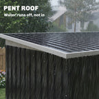 9' x 4' Metal Outdoor Storage Shed, Tool House with Double Lockable Doors for Backyard, Patio, Lawn, Garage, Dark Gray