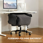High Back Office Chair, Reclining Desk Chair with Footrest, High Resilience Foam, Rolling Wheels, Dark Gray