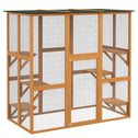 Outdoor Cat House Big Catio Wooden Feral Cat Shelter Enclosure with Large Spacious Interior, 6 High Ledges, Weather Protection Asphalt Roof, 71" L, Orange