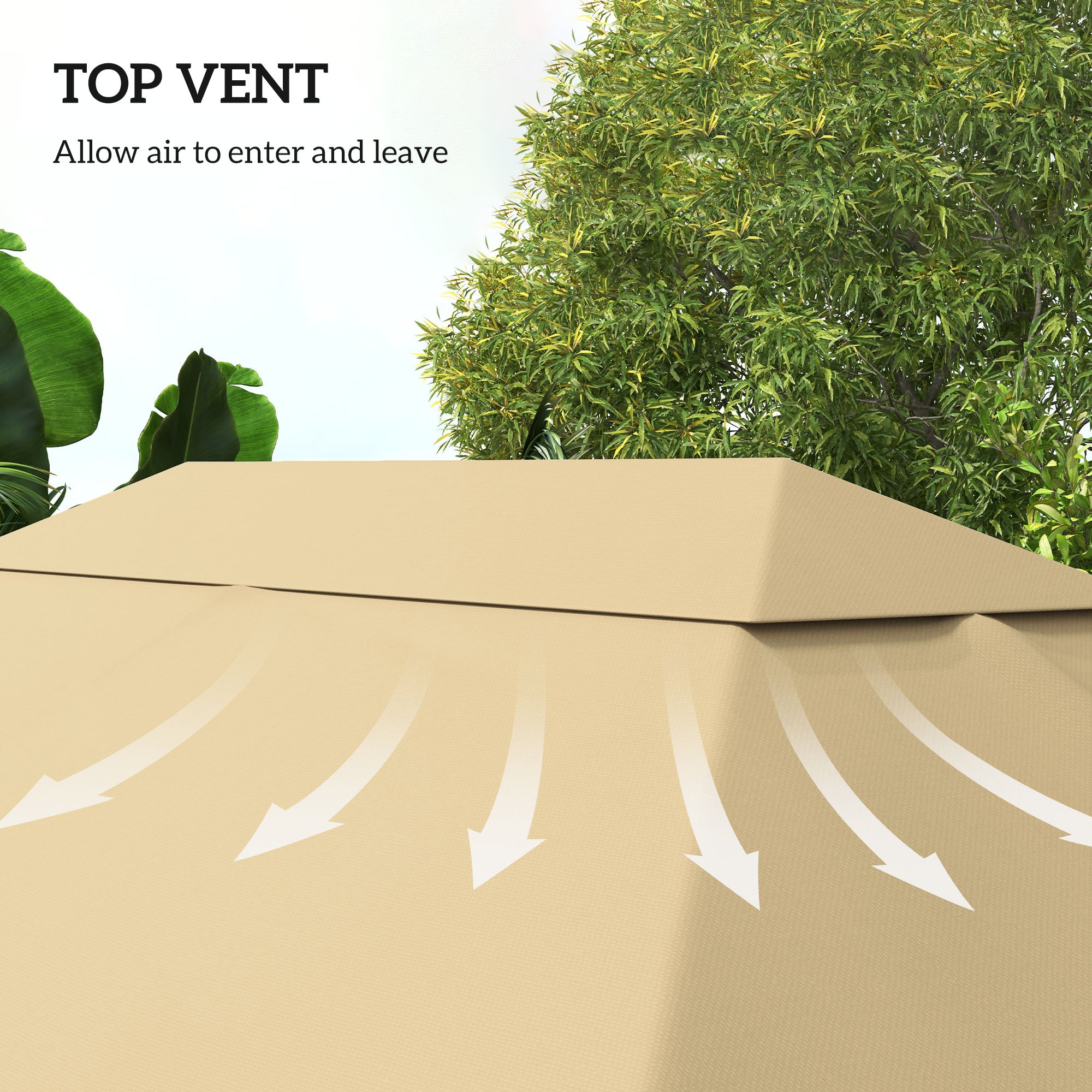 10' x 13' Gazebo Canopy Replacement Roof for 84C-116, Khaki