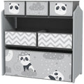 Toy Organizer with 6 Storage Bins, 25" x 12" x 26", Gray