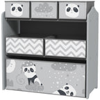 Toy Organizer with 6 Storage Bins, 25" x 12" x 26", Gray