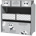 Toy Organizer with 6 Storage Bins, 25" x 12" x 26", Gray