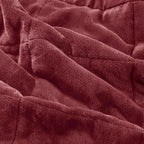 Reversible Smart Temperature Control Down Alternative Blanket, Plush to Microfiber, Machine Washable, 90" L x 66" W x 0.25" H, Burgundy