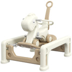 5 in 1 Rocking Horse for Toddlers 1-3 Years with Detachable Balance Board, Push Handle, Footrest, Cream White