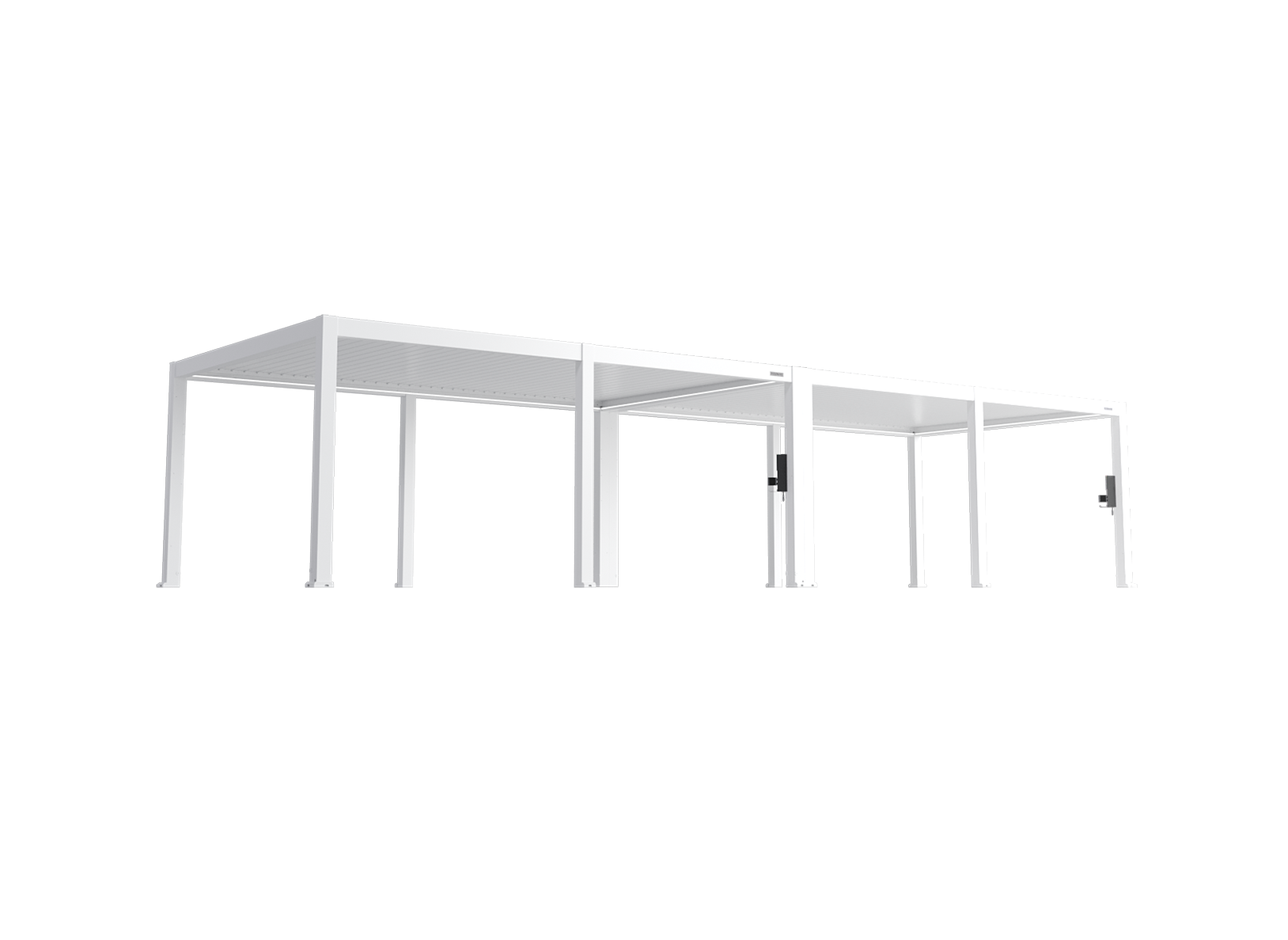 POWER+ PRO Gen 2 Motorized Pergola 13' x 40' (12-Post) White 6063-T5 Aluminum, Motorized Louvers, LED
