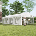 Heavy Duty Party Tent, 13x26 ft Outdoor Wedding Event Shelter, with Removable Sidewalls & Windows, for Family Gatherings, White