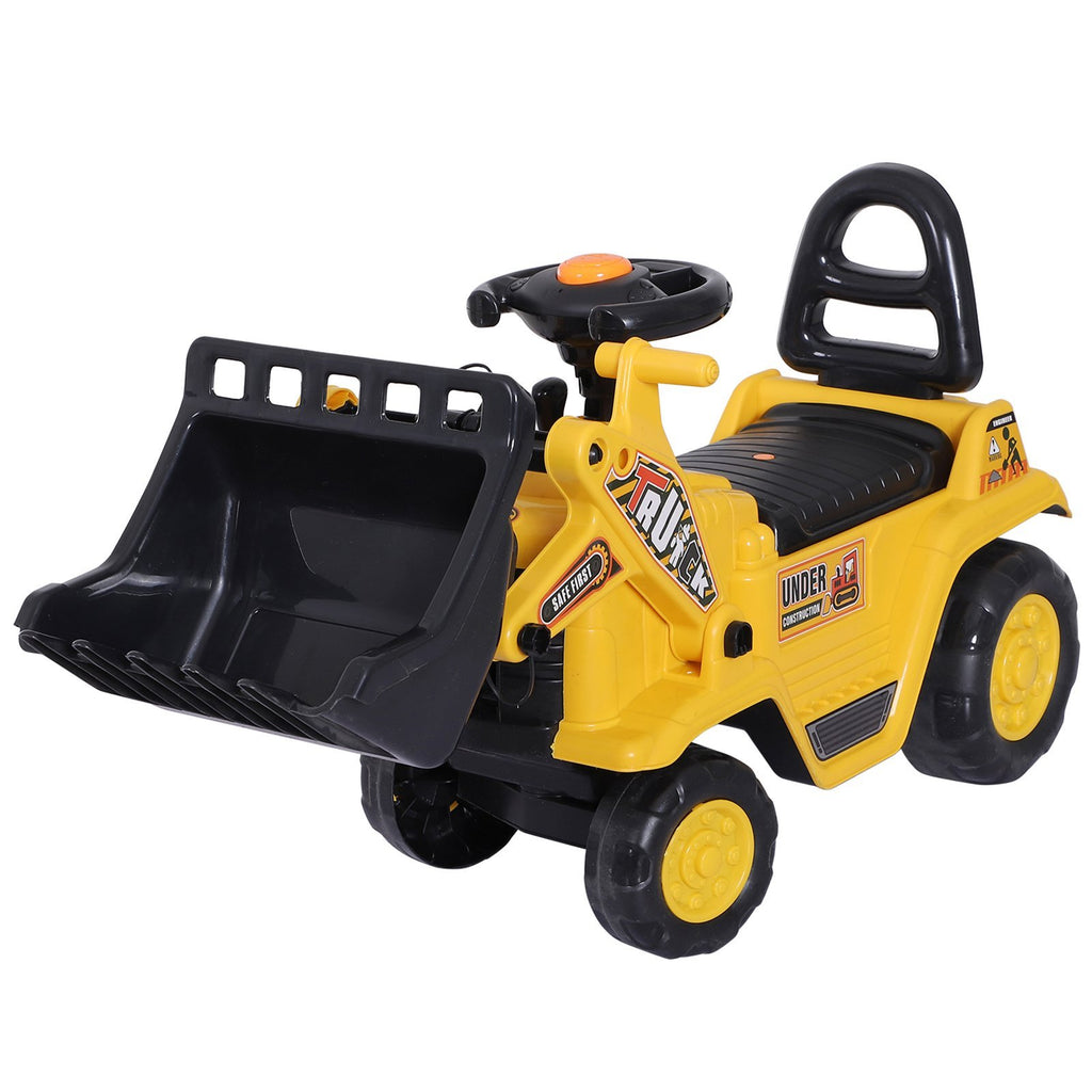 3 in 1 Ride On Toy Bulldozer Digger Tractor Pulling Cart Pretend Play Construction Truck