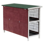 54" 2-Story Weatherproof Stackable Elevated Wooden Rabbit Hutch with Enclosed Run and Pull-Out Trays