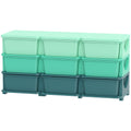 3 Tier Kids Storage Organizer with 9 Drawers for Bedroom, Nursery, Kindergarten, Living Room, Boys and Girls, Green