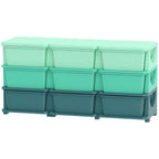 3 Tier Kids Storage Organizer with 9 Drawers for Bedroom, Nursery, Kindergarten, Living Room, Boys and Girls, Green
