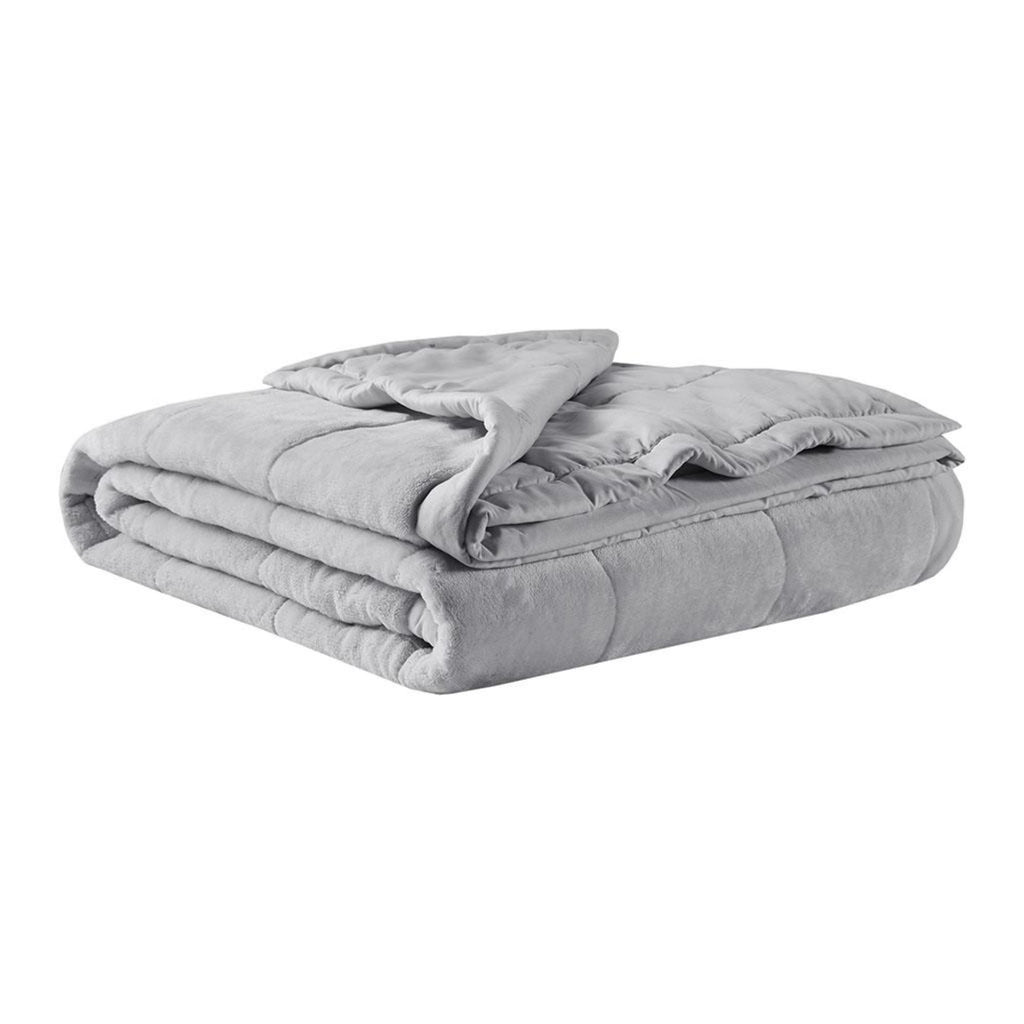 Reversible Down Alternative Blanket with Smart Temperature Control, Machine Washable, Perfect for All Seasons, 90" L x 90" W x 0.25" H, Gray