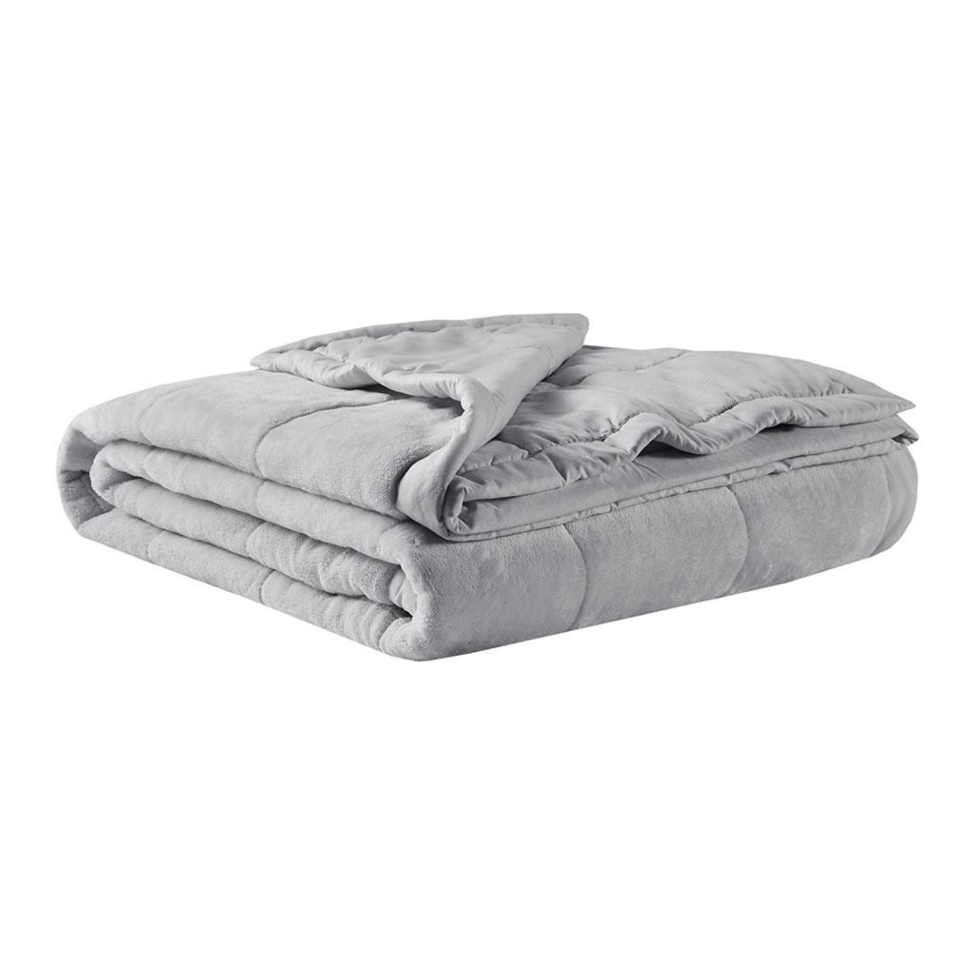 Reversible Down Alternative Blanket with Smart Temperature Control, Machine Washable, Perfect for All Seasons, 90" L x 90" W x 0.25" H, Gray