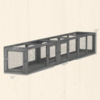 Wooden 98" Cat Tunnel for Outdoor with Combinable Design, 8 Doors, Dark Gray