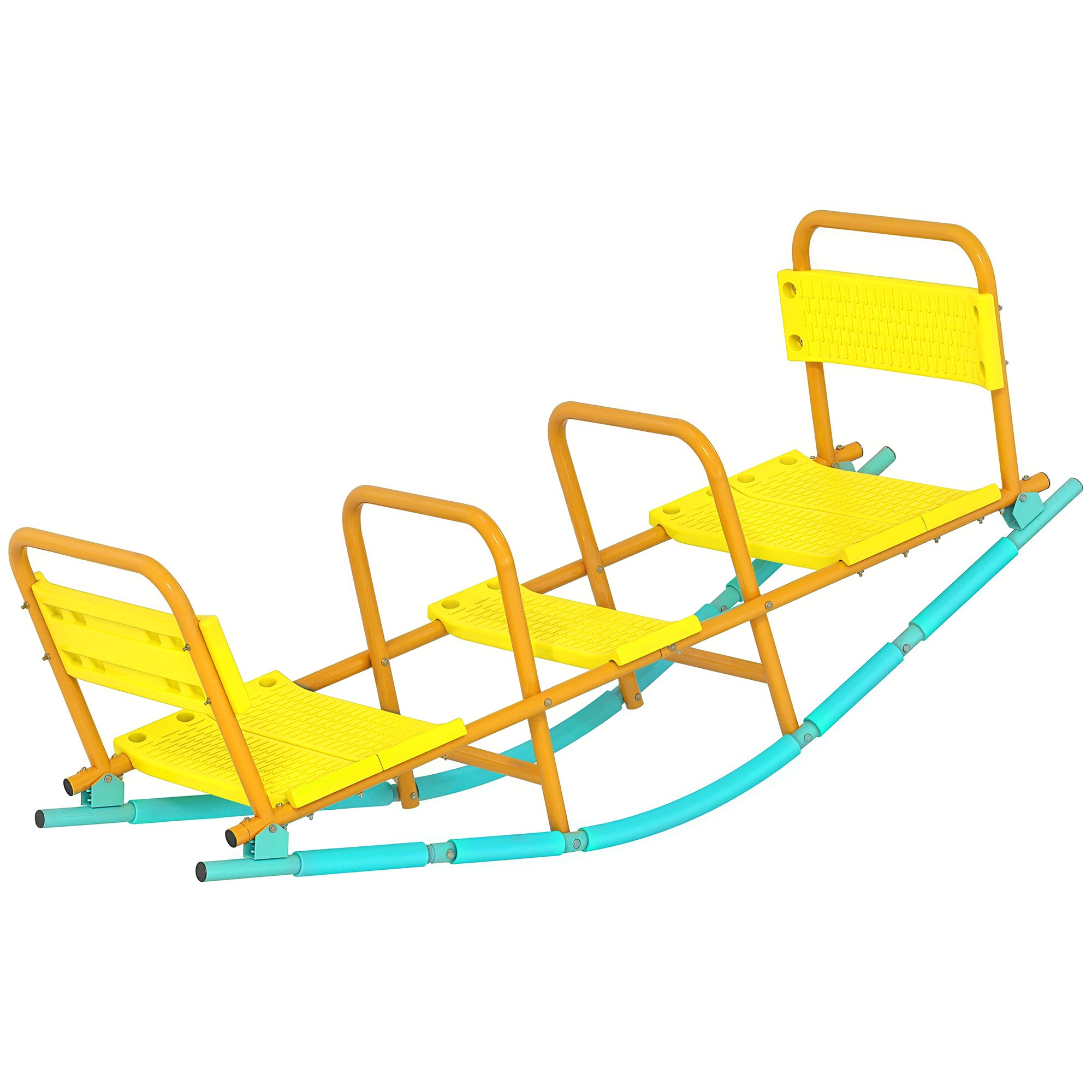 Teeter Totter Seesaw for Kids, 2 in 1 Metal Rocking Seesaw for Toddlers Age 3-8, Playground Equipment for Backyard