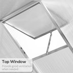 4' L x 6' W Walk-In Polycarbonate Greenhouse with Roof Vent,Greenhouse for Winter
