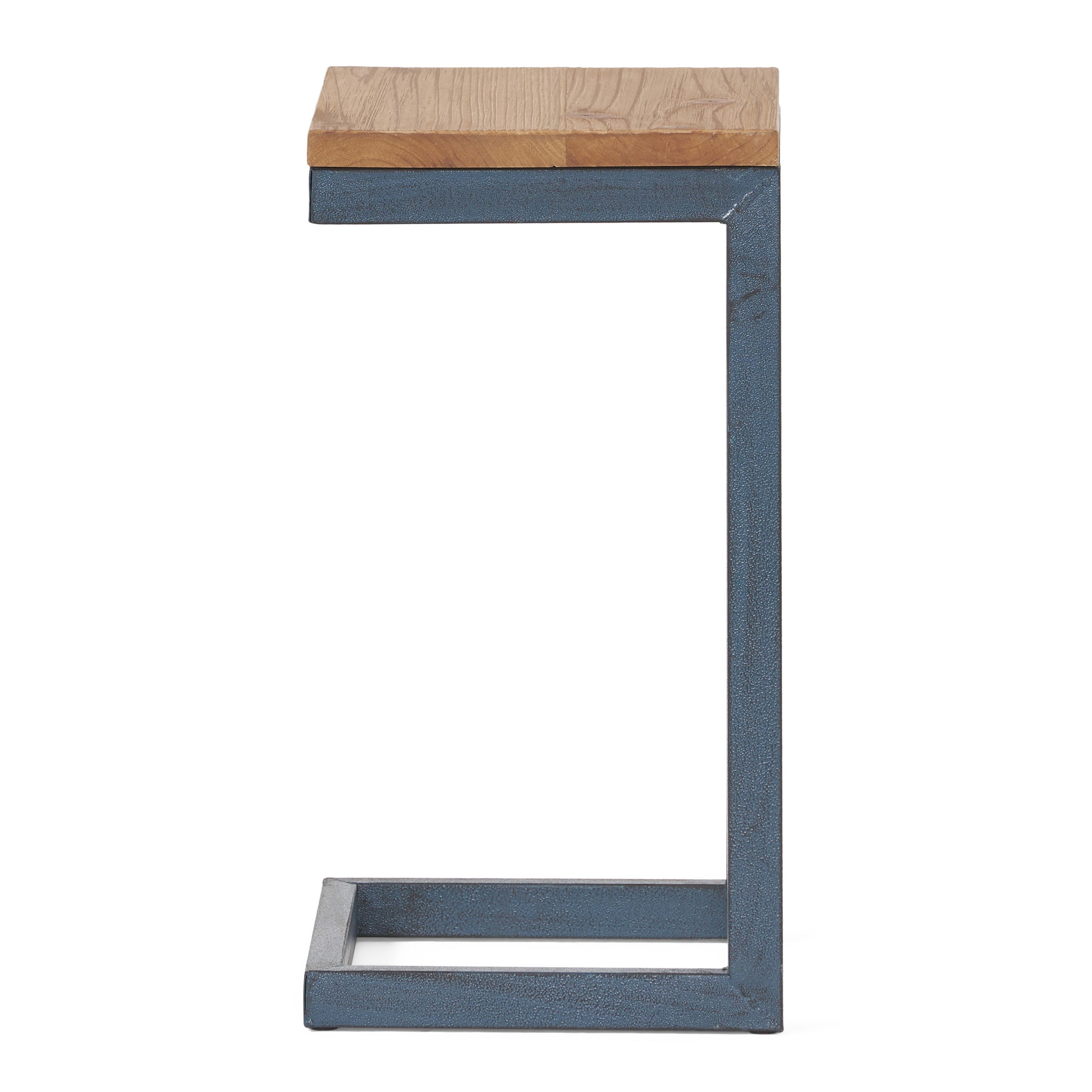 Small Size Firwood Antique Accent Table, Versatile Design with Iron Frame, 12.75" L x 10.25" W x 19" H, Black