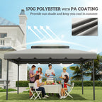 Model 84C-101 or 84C-144 13' x 10' Gazebo Replacement Canopy, Gazebo Top with Double Vented Roof (TOP ONLY), Gray