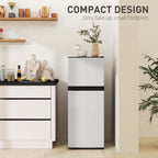 Small Fridge with Freezer, 4 Cu Ft Refrigerator with Reversible Doors, Silver