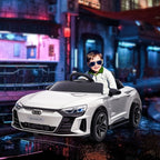 Licensed RS e-tron GT 12V Ride On Car Truck for Kids, Electric Car Ride On Vehicle w/Parent Remote Control, Music, Lights, for Toddlers, White