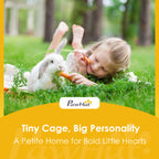 Elevated Rabbit Hutch Outdoor, Wooden Rabbit Cage Bunny House with Pull-out Tray and Openable Plastic Roof