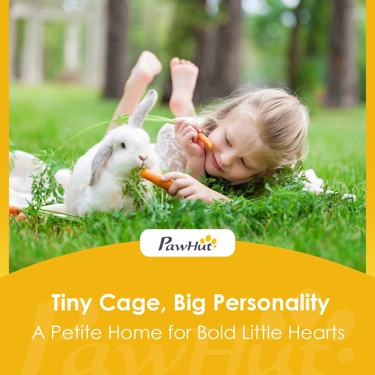 Elevated Rabbit Hutch Outdoor, Wooden Rabbit Cage Bunny House with Pull-out Tray and Openable Plastic Roof