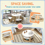5 Piece Kids Table and Chairs Set with Storage for Art, Craft, Drawing, Playroom, Classroom, Nursery, White