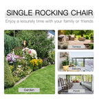 Wooden Porch Rocking Chair, Wood Double Adirondack, Rocker for Indoor or Outdoor with High Rise Slatted Back, Carbonized