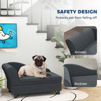 Pet Sofa Bed Couch with Storage, Pet Sofa for Cats and Small Dogs, Dark Gray