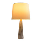 Table Lamp with On/Off Switch, Faux Marble Base, Fabric Shade, Perfect for Living Room, Bedroom, Office, 14" L x 14" W x 25" H, Gold+White