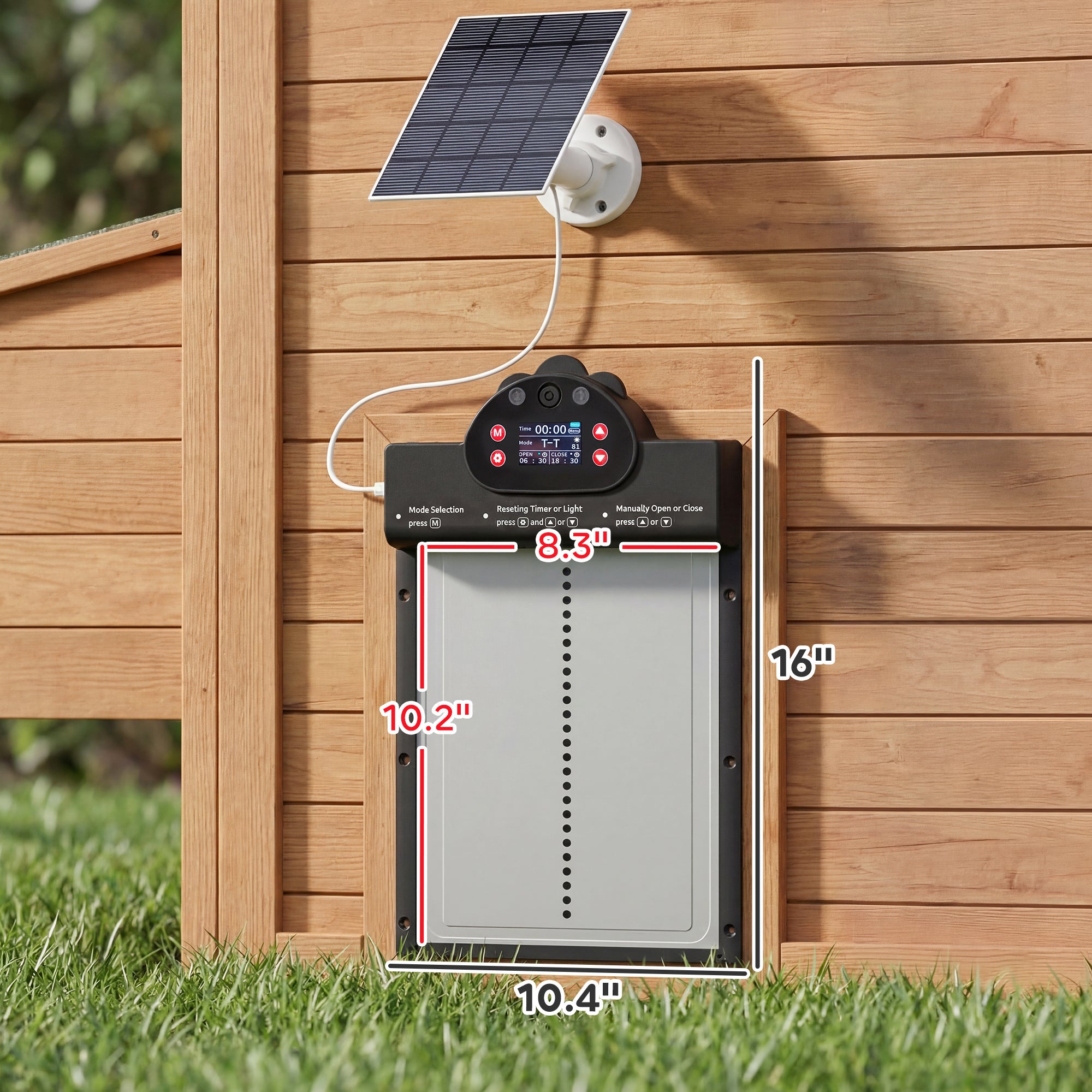 2K HD AI Camera Automatic Chicken Coop Door with APP Remote Control, WiFi Solar Powered with 5200 mAh Large Battery