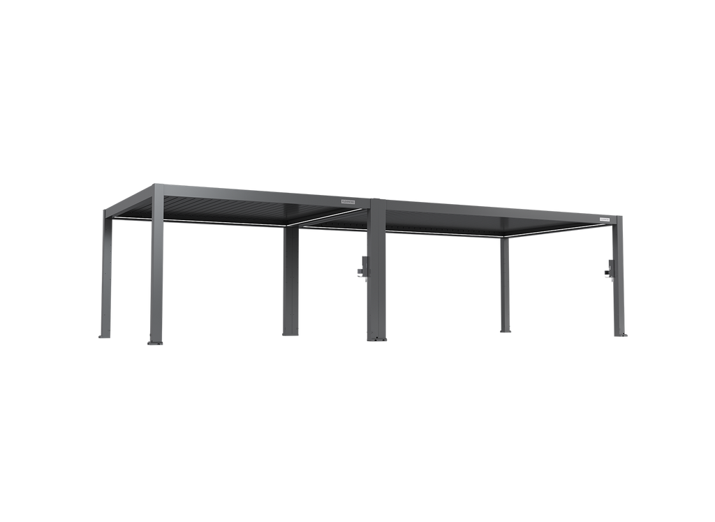 POWER+ PRO Gen 2 Motorized Pergola – 13' x 33' (8-Post) Gray, 6063-T5 Aluminum, Motorized Louvers
