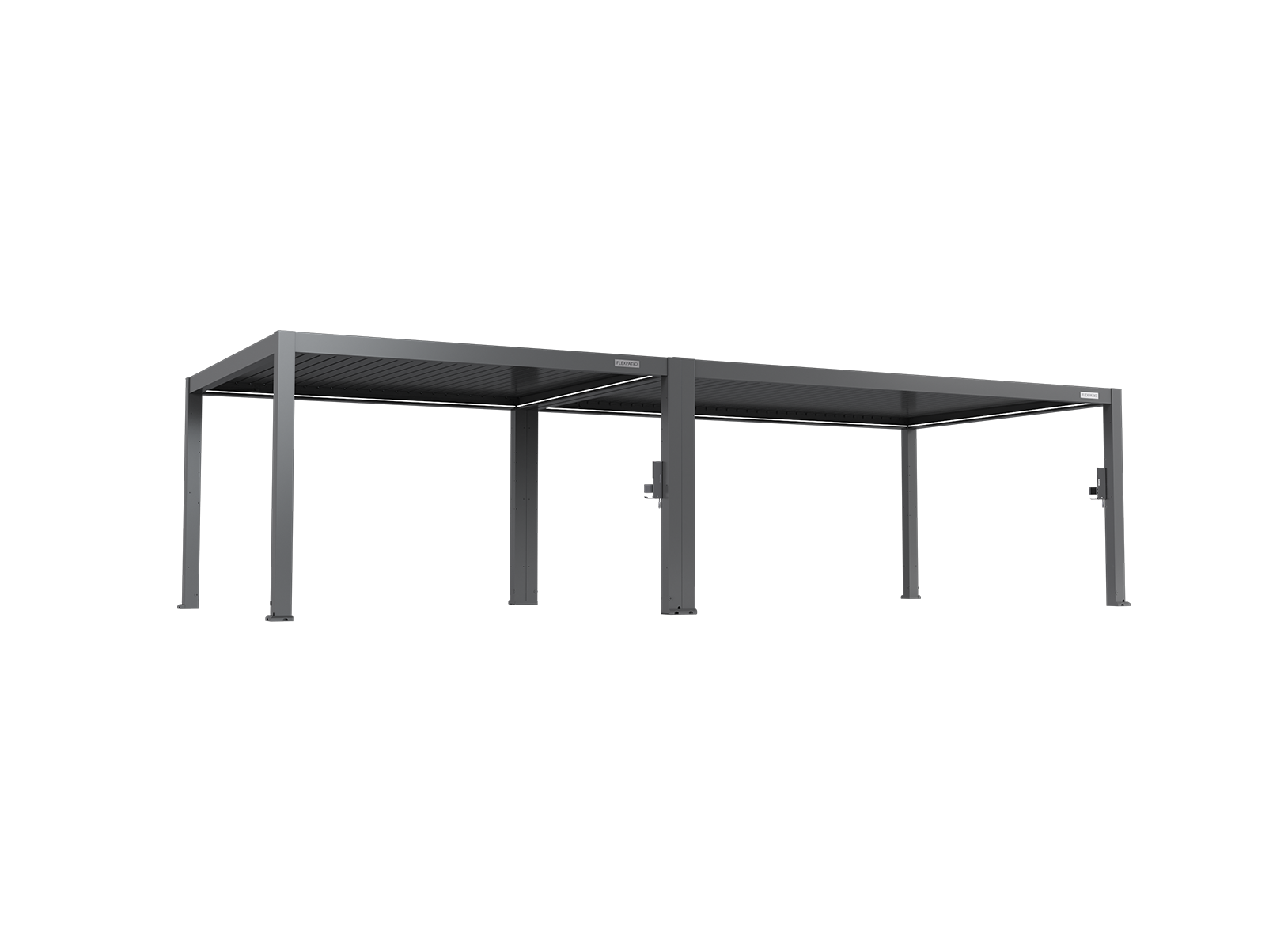 POWER+ PRO Gen 2 Motorized Pergola – 13' x 33' (8-Post) Gray, 6063-T5 Aluminum, Motorized Louvers