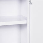 12" x 18" Lockable Medicine Cabinet, 3 Tier Steel Medical Wall Box with 2 Keys and Shelves for Bathroom, White