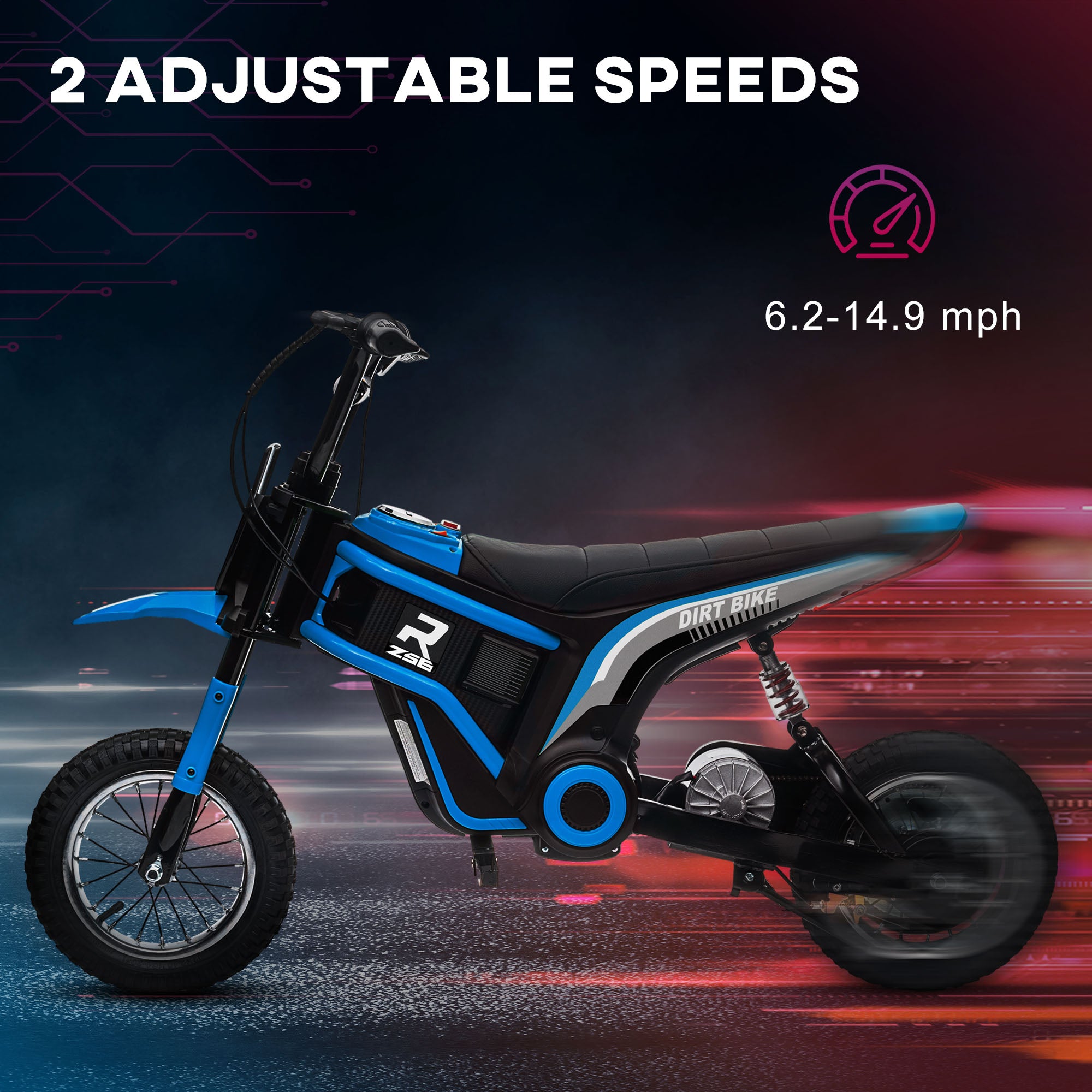 24V 350W Electric Dirt Bike Up to 15 MPH w/ Twist Grip Throttle, Blue