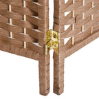 Room Divider 6 Panel, 6FT Tall Folding Privacy Screen, Freestanding Hand-Woven Partition for Room Separation with 360° Hinges, Paper Rope Diamond Weave, Natural