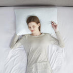 Shredded Memory Foam Pillow with Rayon, Cooling Gel Infused, Medium Firmness, Removable Cover, 28" L x 20" W x 5.5" H, Ivory