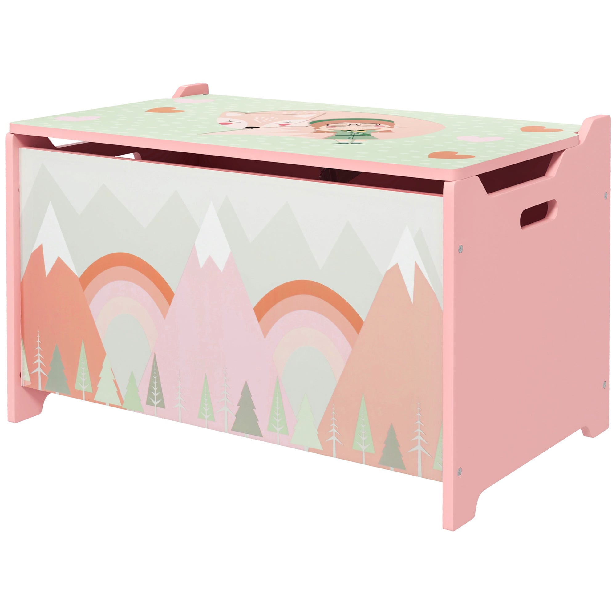 Storage Chest with Lid, Storage Box Organizer for Bedroom, Pink