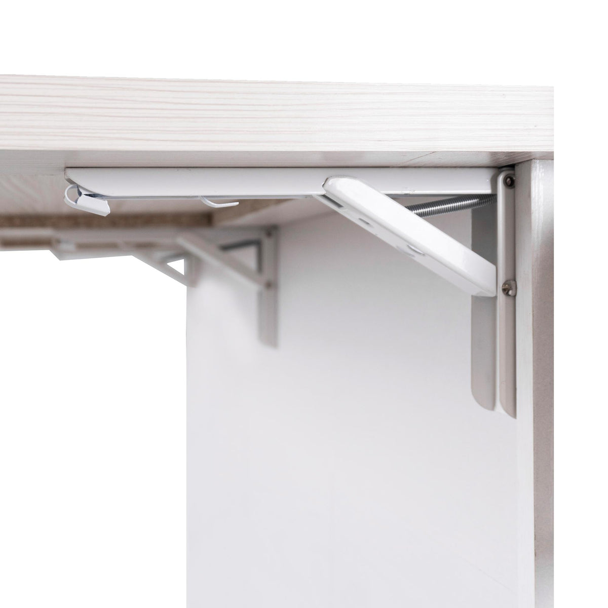 Kitchen Island with Trash Can Storage, Drop Leaf, Spice and Towel Rack, Adjustable Shelf, Utility Cart on Wheels, 51" L x 31.5" W x 35" H, White