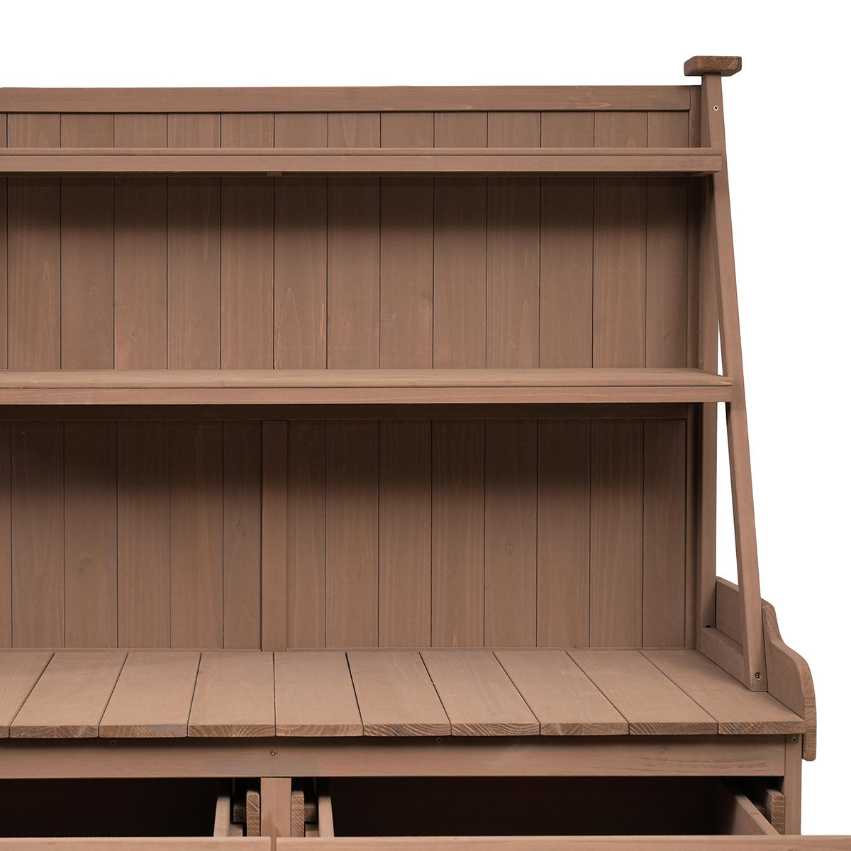 Garden Potting Bench Table with Cabinet, Drawer & Shelf, Fir Wood Outdoor Workstation for Garden & Patio, 47'' L x 23'' W x 65'' H, Brown