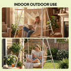 Hammock Chair Stand Indoor and Outdoor Use with Anti-Slip Foot Pads, 2 Carabiners, White