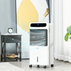 3-In-1 Ice Cooling Fan, Mobile Evaporative Air Cooler with Remote, Timer, Oscillating for Home Office, Bedroom, White
