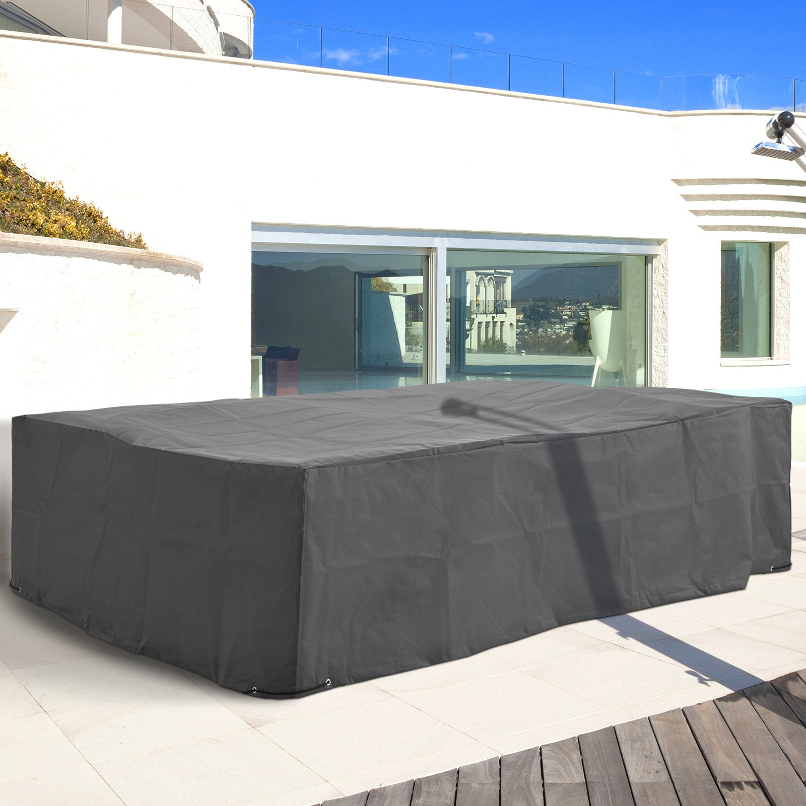 97" x 65" x 26" Weatherproof Outdoor Sectional Patio Furniture Cover with Ultimate Weather Protection, Gray
