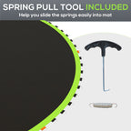 Trampoline Replacement Mat, Fits 12' Trampoline w/ 72 V-Hooks & 5.5" Springs (Spring & Frame not Included), Green