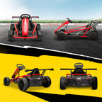 24V 7AH Kids Electric Go Kart, 8.1 MPH Battery Powered Drift Kart with Dual Motors, Soft Start for 8-12 Years, Red