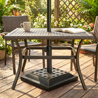 20 lbs Patio Market Umbrella Base Stand Resin Parasol Holder Square with Beautiful Decorative Pattern & Easy Setup, for Φ1.5", Φ1.89" Pole, for Beach, Lawn, Deck, Backyard, Garden, Bronze