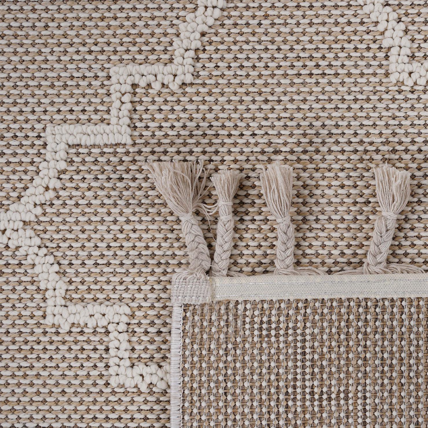 Naar 2x8 Indoor Outdoor Stain-Resistant Area Rug with Medium Pile Height, Kid and Pet-Friendly Carpet, 96" L x 26" W x 0.3" H, Ivory
